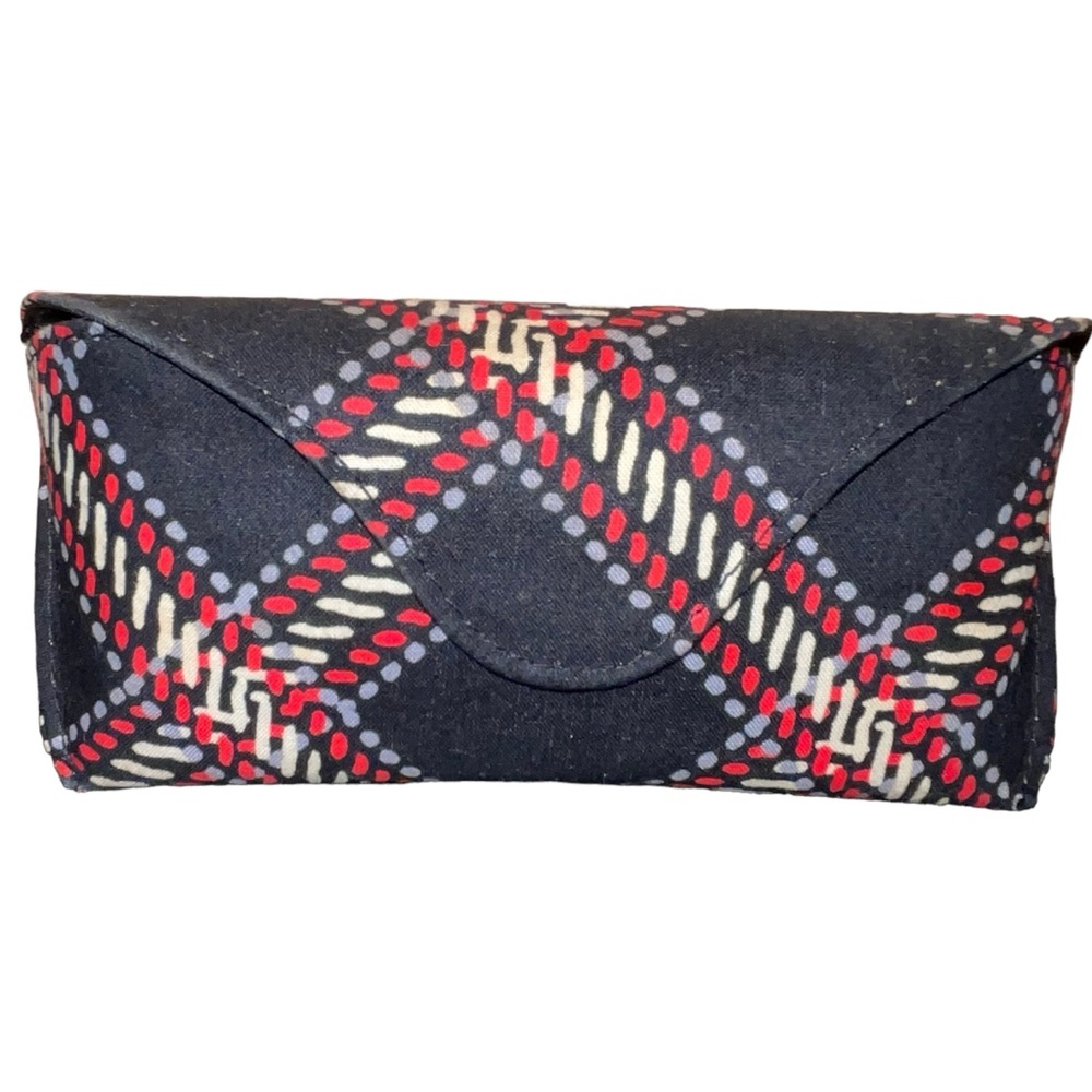 Vera Bradley Large Hard Eyeglass Case Magnetic Snap Flap Closure Minsk Plaid EUC
